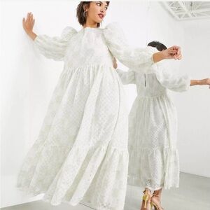 ASOS Edition Oversized Maxi Dress in Fluffy Metallic Textured Mesh ✨